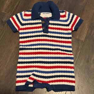 Old Navy Kids Polo - Navy, Red, White Stripes